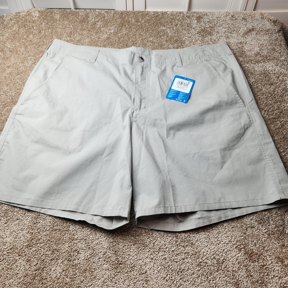 Columbia Pine Canyon Weekend Shorts Mens 42 Light Gray XM9409-027 NWT 8 Inseam